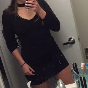 Express Black Choker Mini Dress